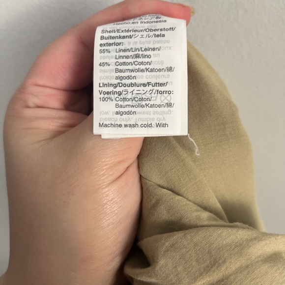 J.Crew Factory Khaki Linen Blend sleeveless belted jumpsuit size 14 - Picture 11 of 11